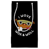 私はWokとWoll Wok Pun Dark BGおもしろいを中国の愛している スモールペーパーバッグ (正面)