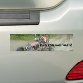 私はwolfmanを愛します! バンパーステッカー (車上)