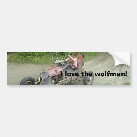 私はwolfmanを愛します! バンパーステッカー (正面)