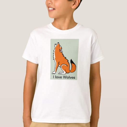私はWOLVESが大好き – 動物のグラフィック – 野生動物 Tシャツ (正面)