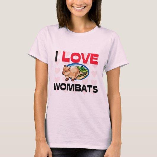 私はWombatsを愛します Tシャツ (正面)