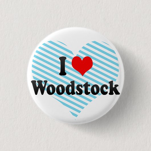 私はWoodstock、カナダを愛します 缶バッジ (正面)