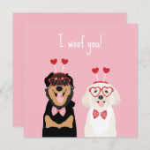 私はWoof Youバレンタイン犬のロットワイラーマルティポパピー (正面/裏面)