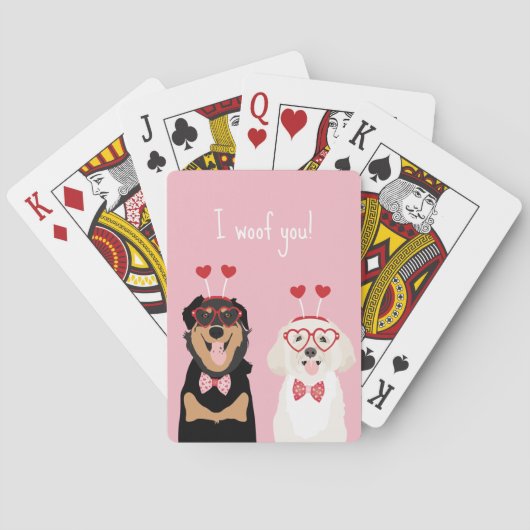 私はWoof Youバレンタイン犬のロットワイラーマルティポパピー トランプ (裏面)