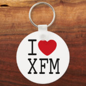 私はXFMポートクレフ、 音符記号が大好き キーホルダー (正面)