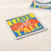 私はY'allを愛している スクエアペーパーコースター (アングル)