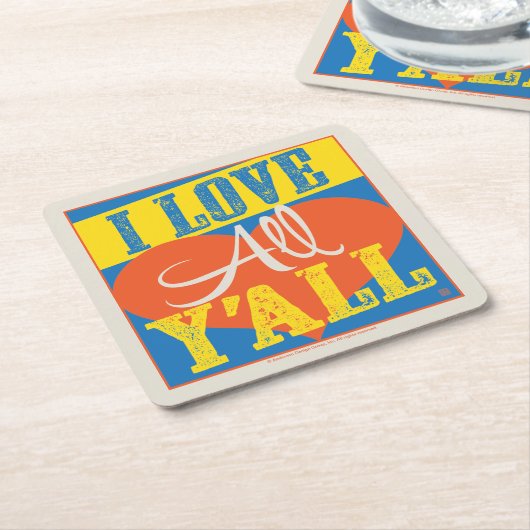 私はY'allを愛している スクエアペーパーコースター (アングル)