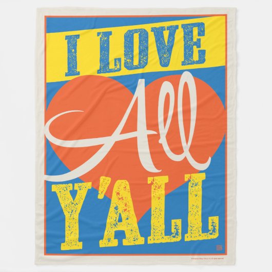 私はY'allを愛している フリースブランケット (正面)