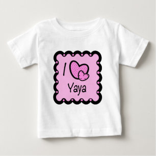 私はYaYaのかわいいTシャツを愛します ベビーTシャツ