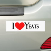 私はYeatsを愛します バンパーステッカー (車上)