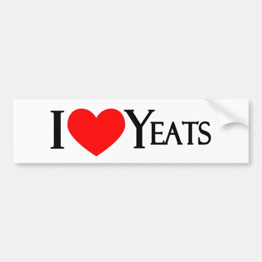 私はYeatsを愛します バンパーステッカー (正面)