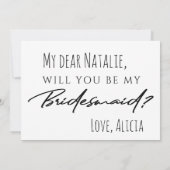 私はyesのおもしろい花嫁タイポグラフィ提案を言った 招待状 (裏面)