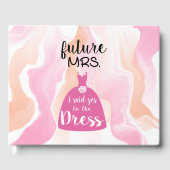 私はyesをこのドレス花嫁ブライダルシャワーに言った ゲストブック (正面)