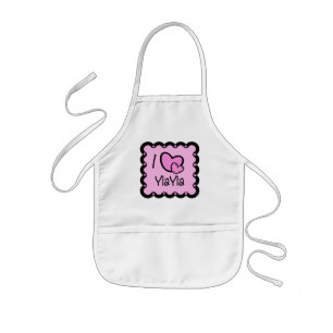 私はYiaYiaのかわいいTシャツを愛します 子供用エプロン