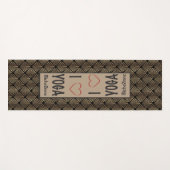 私はYOGAスクリプト金ゴールドアールデコパターンモノグラムが大好き ヨガマット (正面(横))