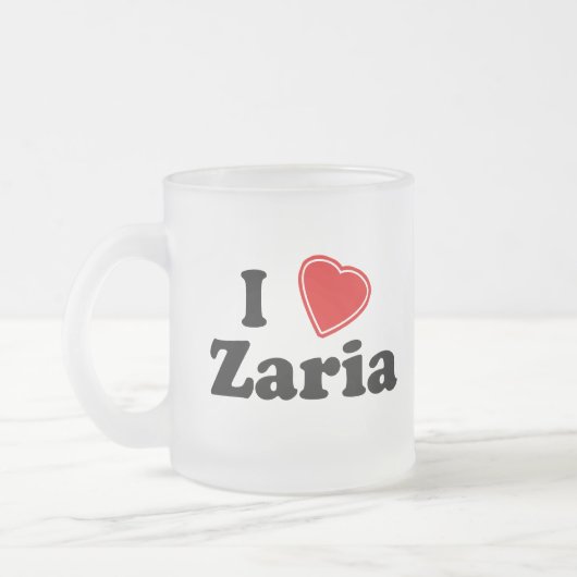 私はZariaを愛します フロストグラスマグカップ (左)