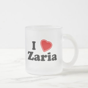 私はZariaを愛します フロストグラスマグカップ