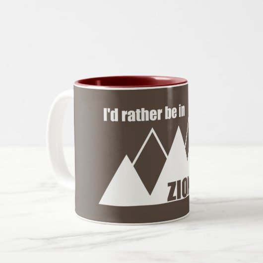 私はZion National Park Utah Mountainにいるほうがいい ツートーンマグカップ (正面左)