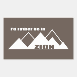 私はZion National Park Utah Mountainにいるほうがいい 長方形シール