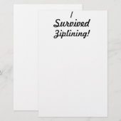 私はzipliningを生き延びました! 便箋 (正面/裏面)