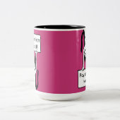 私への注意に猫のillustraを保持している板に支払って下さい ツートーンマグカップ (中央)