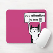私への注意に猫のillustraを保持している板に支払って下さい マウスパッド (マウス)