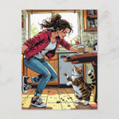 私もしが必要だ! | コーヒおもしろいーとネコ ポストカード (正面)