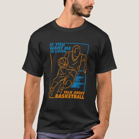 私もしにバスケ聞ットの話を Tシャツ (正面)