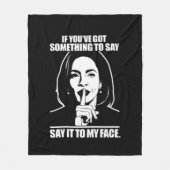 私もしの得顔に言いたいことがある フリースブランケット (正面)