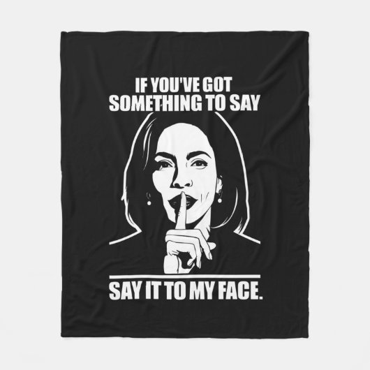 私もしの得顔に言いたいことがある フリースブランケット (正面)