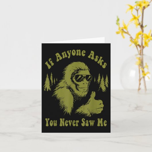 私もしの頼Bigfoot Sasqを見たこおもしろいとがない カード (黄色い花)