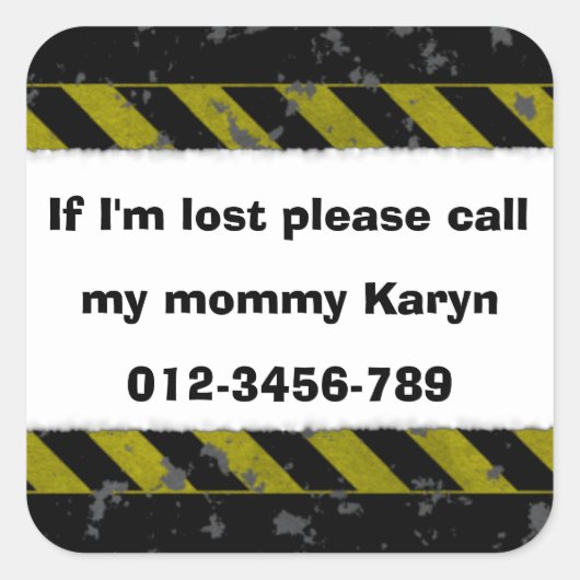 私もしはステッ失ったカー スクエアシール (正面)