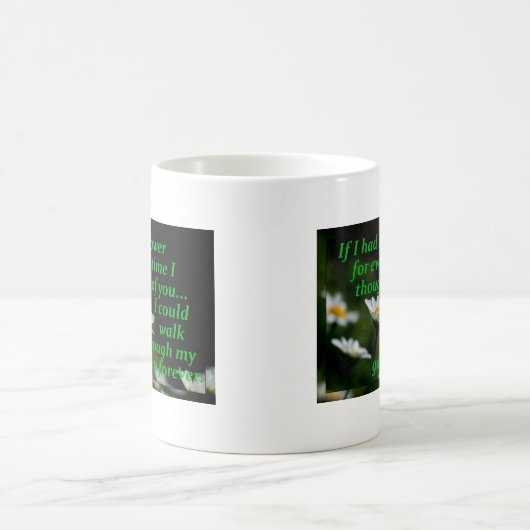 私もしは君の度に花を考え持った コーヒーマグカップ (中央)