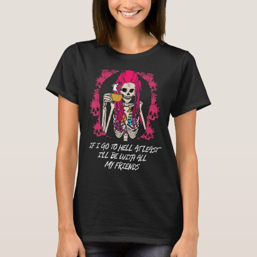私もしは地獄に行く私の友人サルカと一緒におもしろいいる Tシャツ (正面)