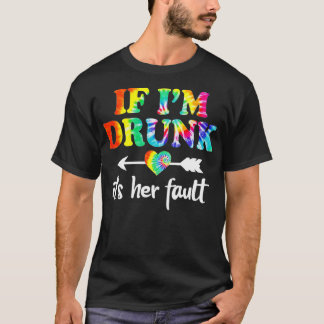 私もしは彼女の飲故障のネクタイ染めカップルマッチン Tシャツ