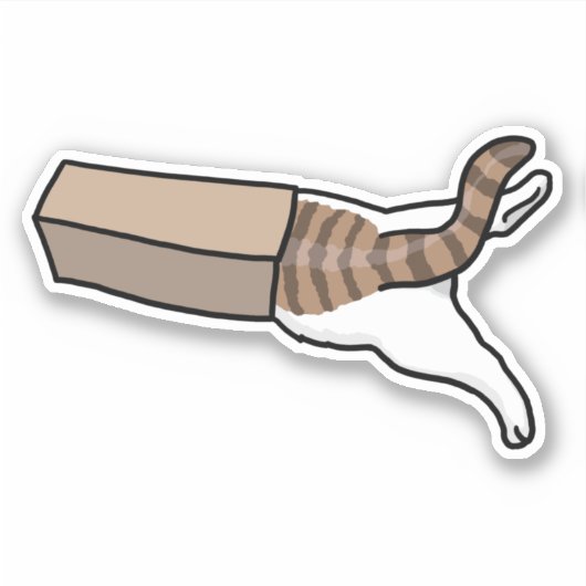 私もしは箱の中に猫を入れて座る シール (正面)