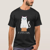 私もしは箱の中に猫を座らせるEe猫ミームファットキット Tシャツ (正面)