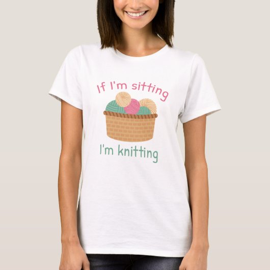 私もしは編み物 Tシャツ (正面)