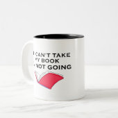 私もしは行かない本を持ち歩けない ツートーンマグカップ (正面左)