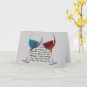 私もしは行く恋しく思こと…おもしろいワインことわざギフト カード (黄色い花)