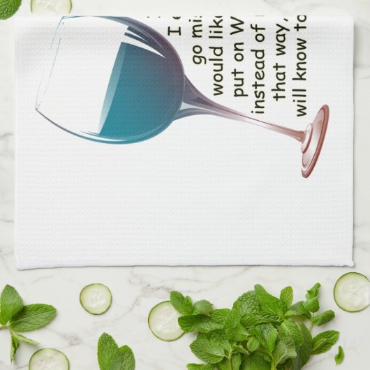 私もしは行く恋しく思こと…おもしろいワインことわざギフト キッチンタオル (折り畳み)