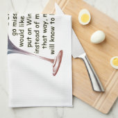 私もしは行く恋しく思こと…おもしろいワインことわざギフト キッチンタオル (四つ折り)