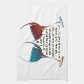 私もしは行く恋しく思こと…おもしろいワインことわざギフト キッチンタオル (縦)