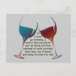 私もしは行く恋しく思こと…おもしろいワインことわざギフト ポストカード