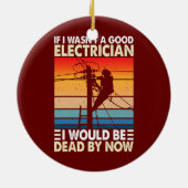 私もしは電気技師ではなかおもしろいった セラミックオーナメント (裏面)