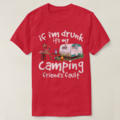 私もしは飲キャンプ友達のせいだおもしろい  Tシャツ (デザイン正面)