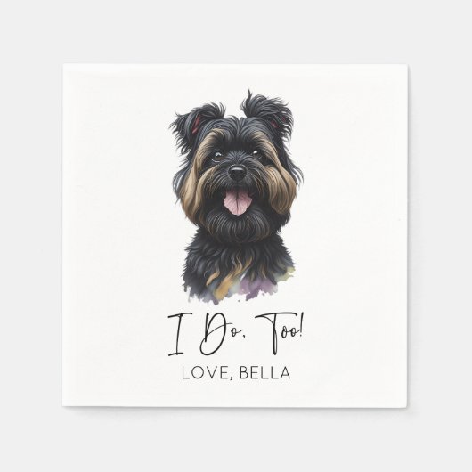 私もだ！アフェンピ結婚ンシャー犬 スタンダードカクテルナプキン (正面)