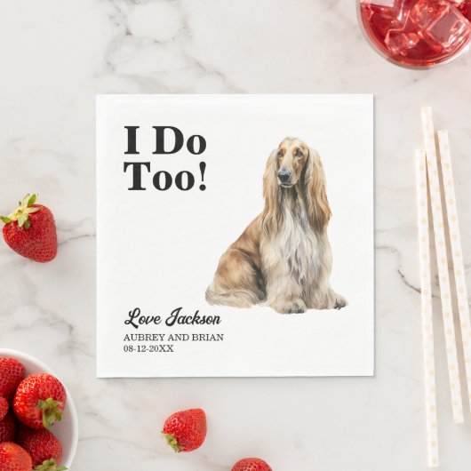 私もだ!アフガンハウンド結婚披露宴 スタンダードランチョンナプキン (インサイチュ)