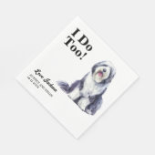 私もだ！オールドイングリッシュ結婚シープドッグのペット スタンダードランチョンナプキン (角)