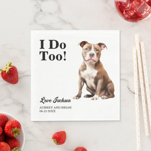 私もだ!ピットブル結婚犬のペット スタンダードランチョンナプキン (インサイチュ)